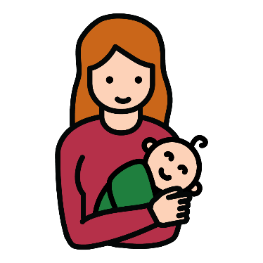 A woman holding a baby