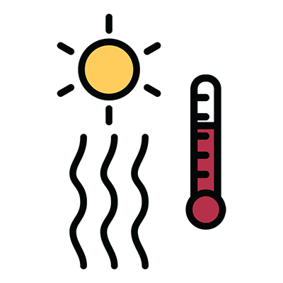 Sun, heatwave and thermometer