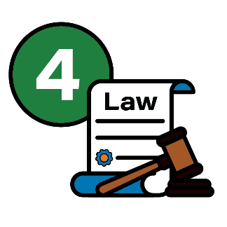 A law document with a gavel and the number 4 next to it