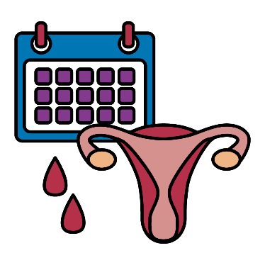 A uterus, a calendar and blood