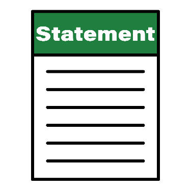 Icon of a written statement