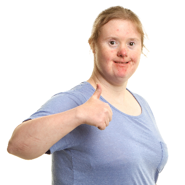 Image of a woman giving the thumbs up