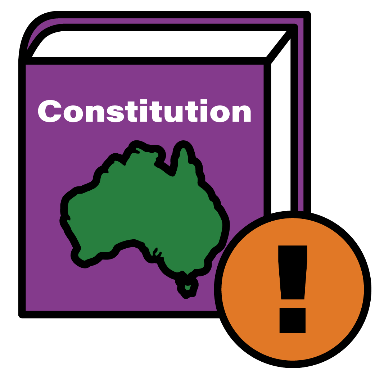 Icon of the constitution with an exclamation mark