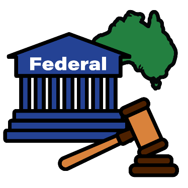 Icon of the Federal court and the map of Australia