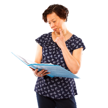 Woman reading a document