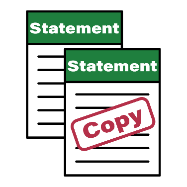 Icon of a duplicate statement